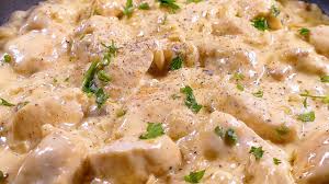 Chicken breast in cheese sauce