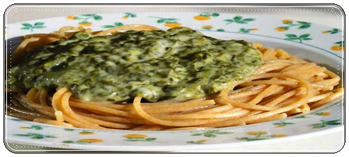 Espaguetti con espinacas