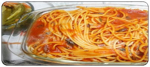Spaguetti en salsa roja