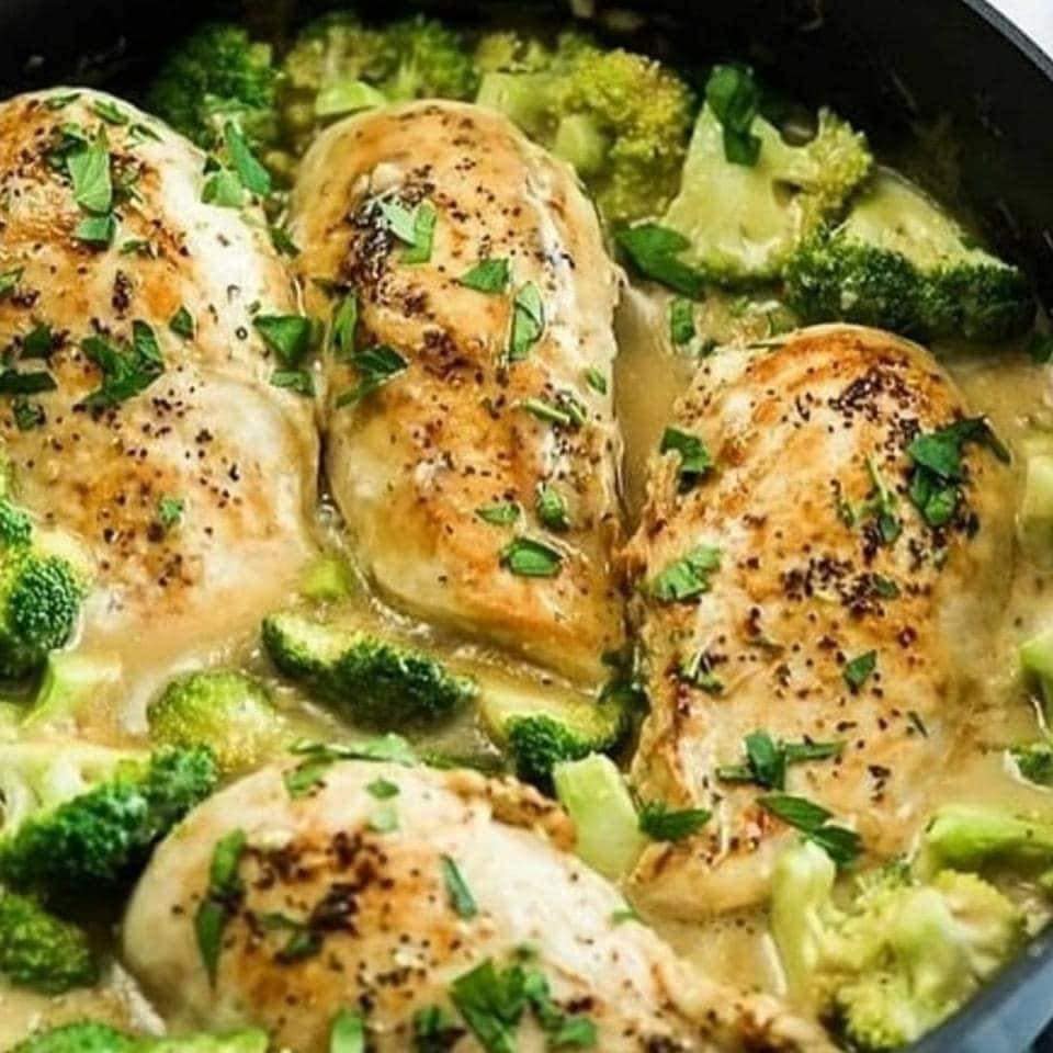 Pechugas de pollo con brócoli a la cacerola