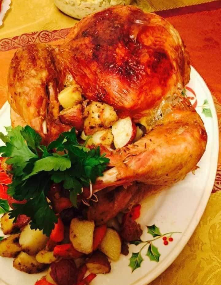 Chicken stuffed with potatoes