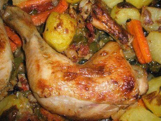 Baked chicken with vegetables