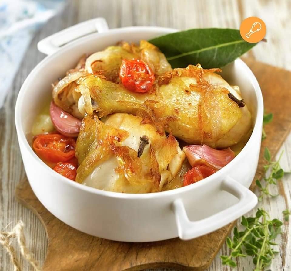 Pollo rustino casero al vino de jerez