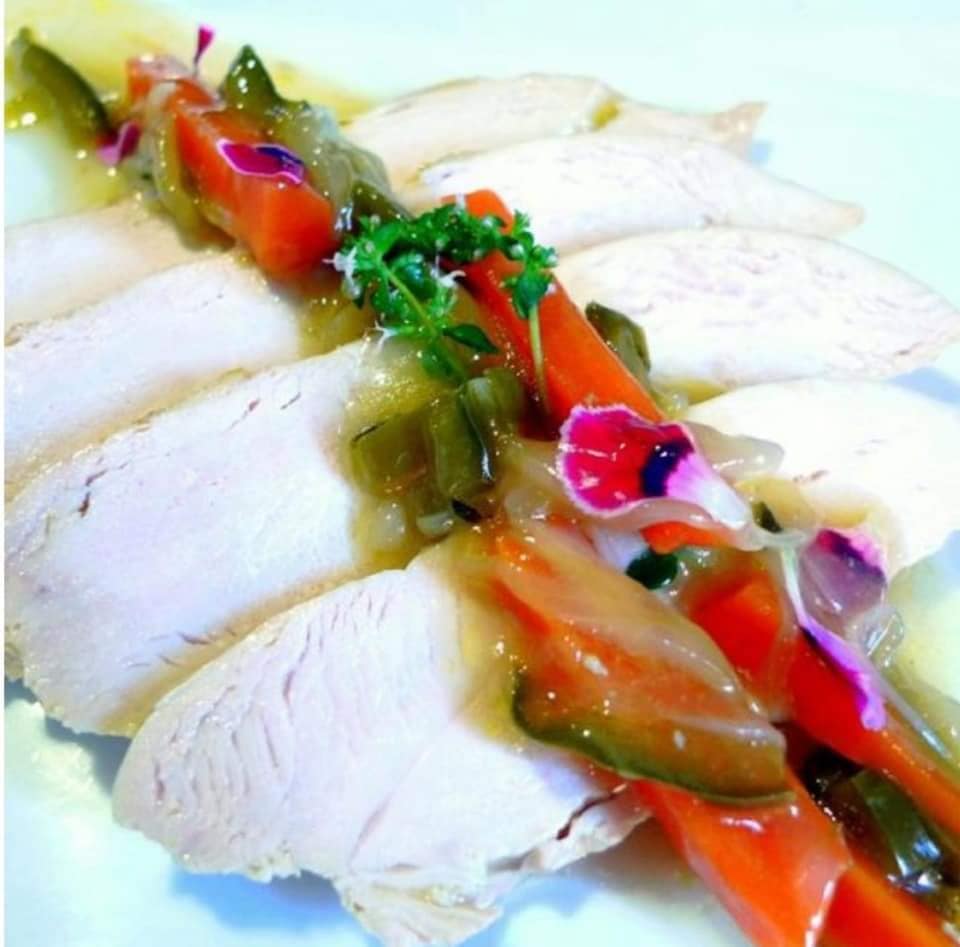 Chicken breast in chamomile marinade