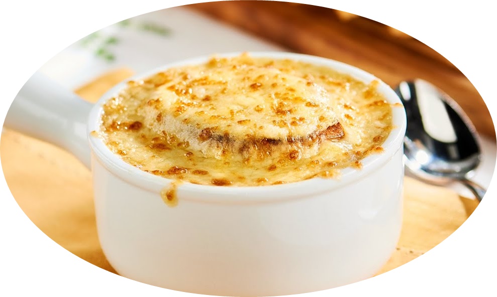 Sopa de cebolla francesa gratinada