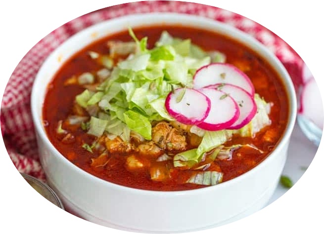 Pozole vegano rojo