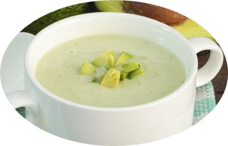 Cold avocado and lemon cream