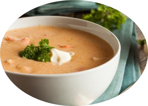 Seafood and coconut cream