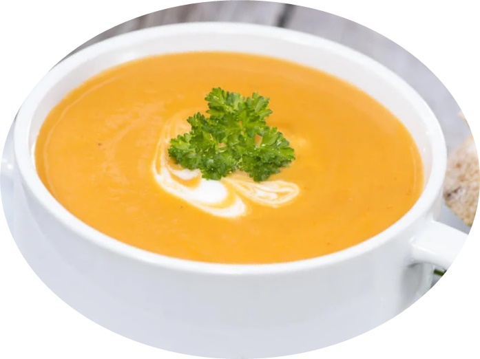 Cream of vegetables with milk